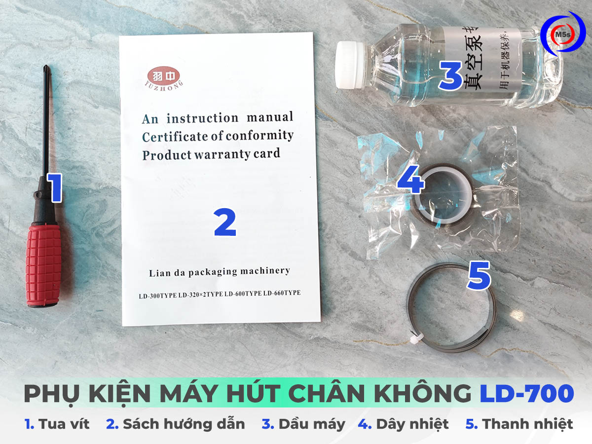 Bộ phụ kiện đi kèm của máy hút chân không LD-700