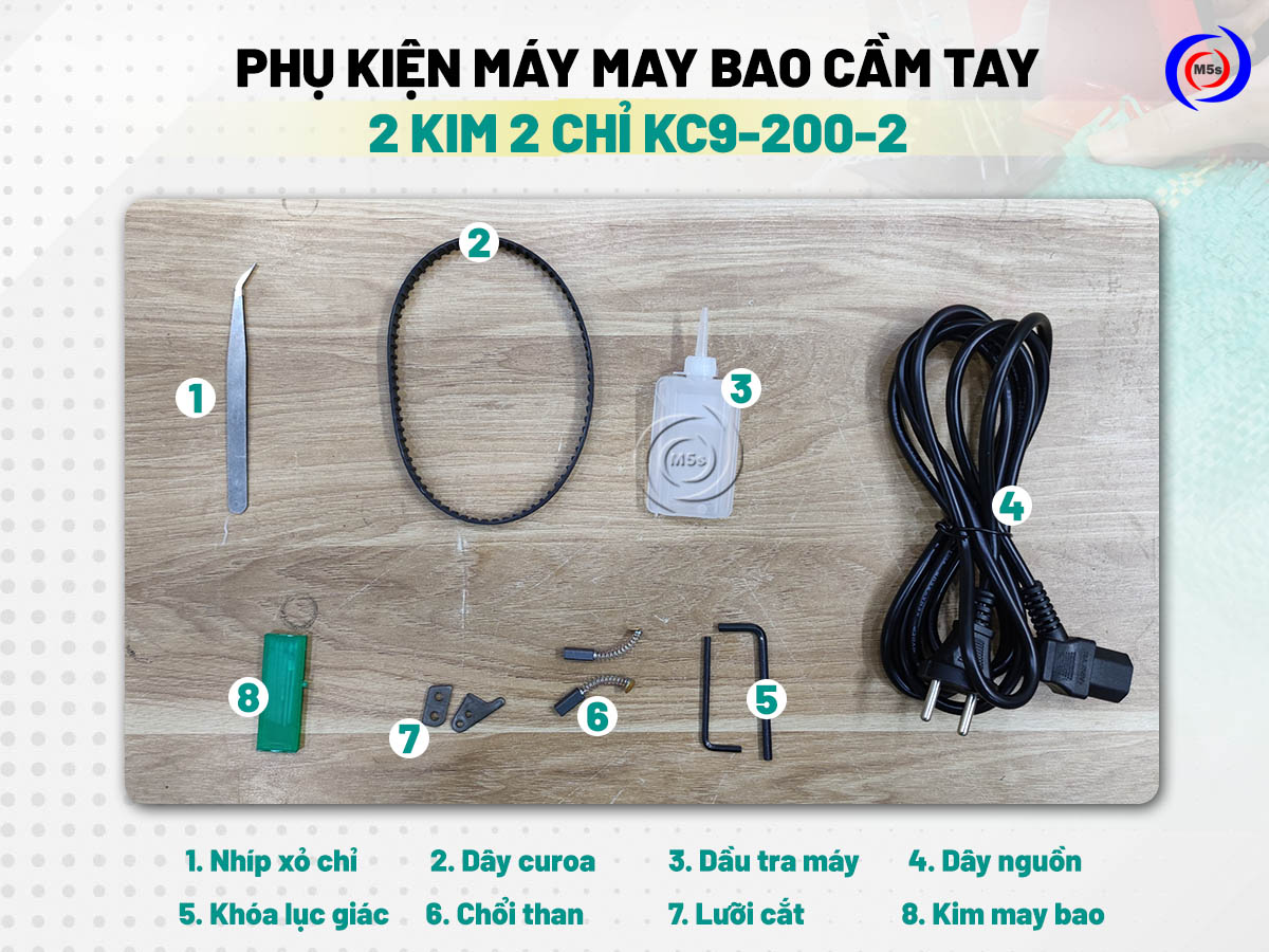 Phụ kiện đi kèm của máy may bao KC9-200-02