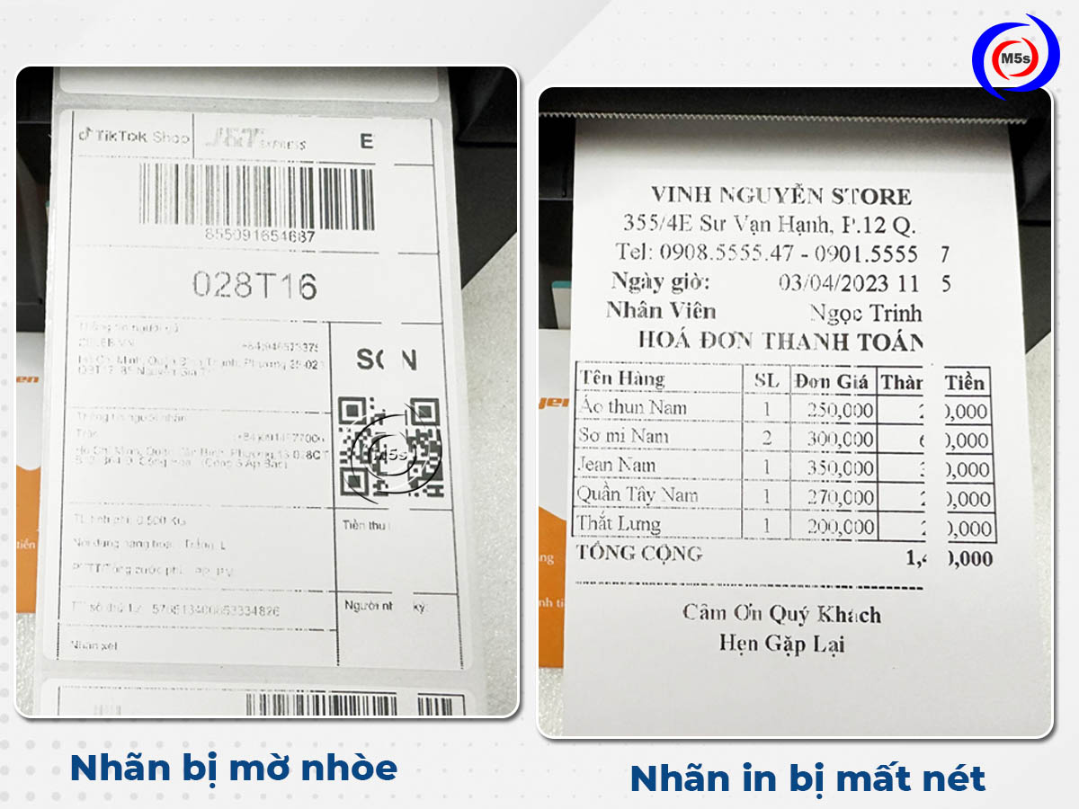 tem mã vạch bị lỗi mờ nhòe