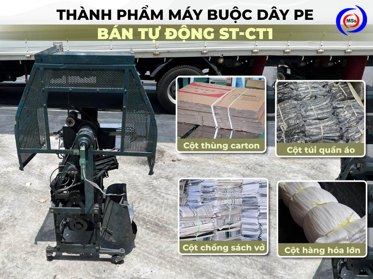 Thành phẩm máy buộc dây PE bán tự động ST-CT1 Thành phẩm máy buộc dây PE bán tự động ST-CT1