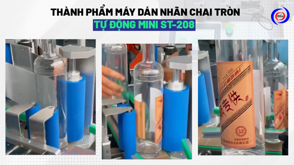 thành phẩm máy dán nhãn chai tròn tự động mini ST-208 thành phẩm máy dán nhãn chai tròn tự động mini ST-208