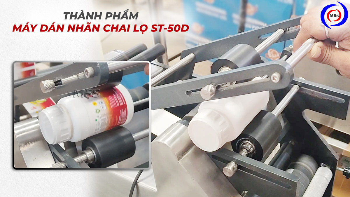 Máy dán nhãn chai lọ tròn ST-50D