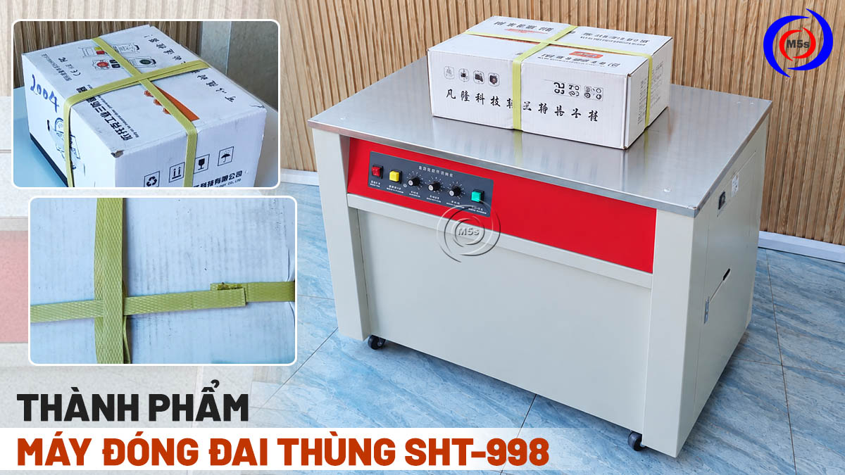 thành phẩm của máy đóng đai thùng SHT-998 thành phẩm của máy đóng đai thùng SHT-998