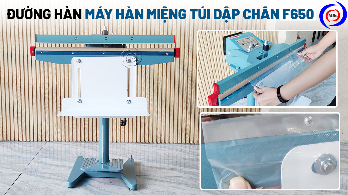 Thành phẩm của máy hàn túi dập chân Stronger F-650
