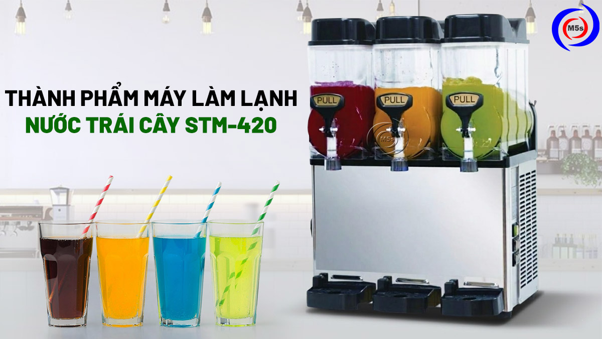 thành phẩm máy làm lạnh nước trái cây 3 ngăn STM-420