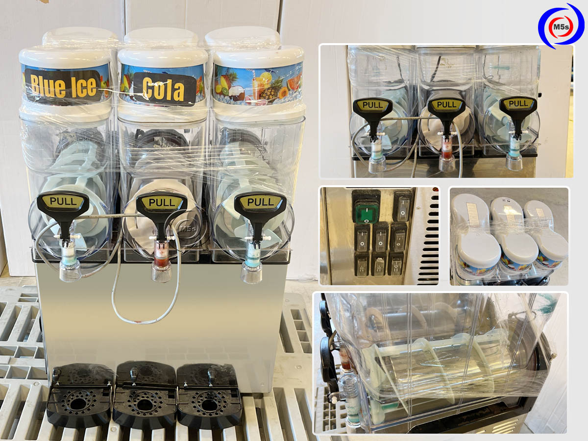 thực tế máy làm lạnh nước trái cây 3 ngăn STM-420