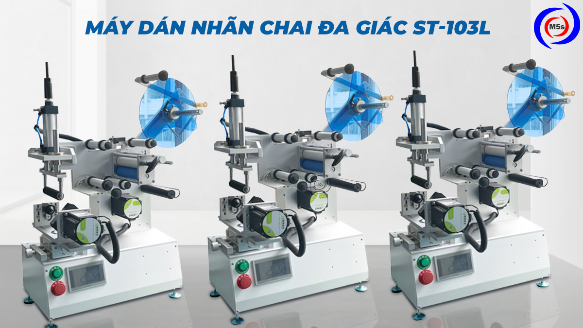 máy dán nhãn decal chai lọ ST-103L chất lượng
