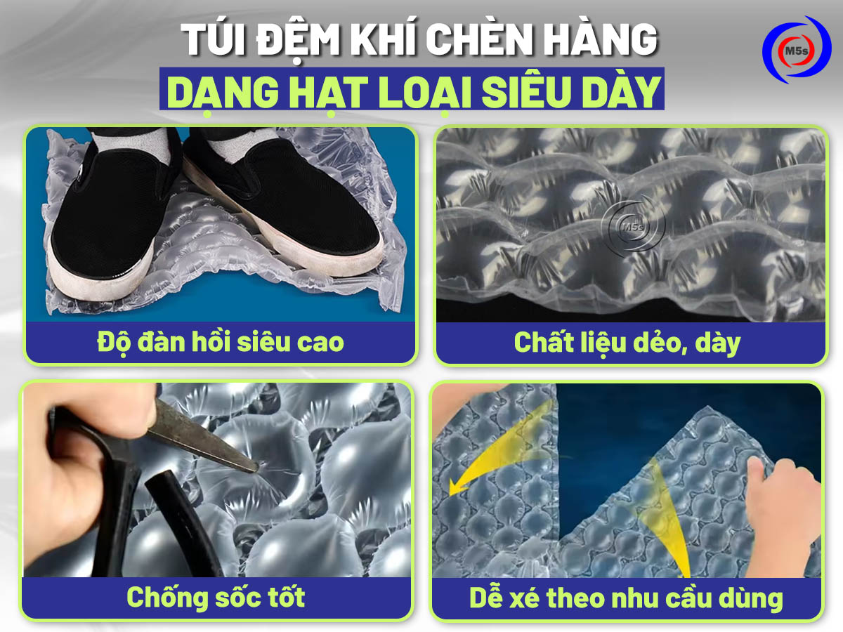 túi đệm khí chèn hàng dạng hạt siêu dày