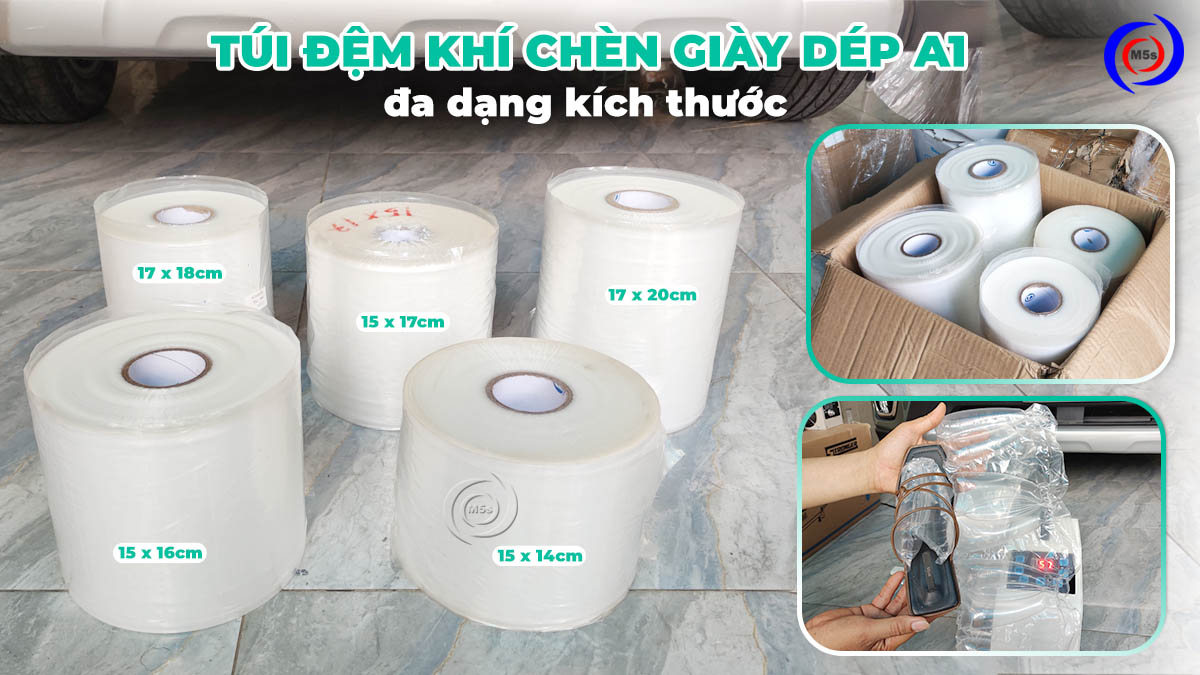 túi đệm khí chèn giày dép giữ form đa dạng kích thước