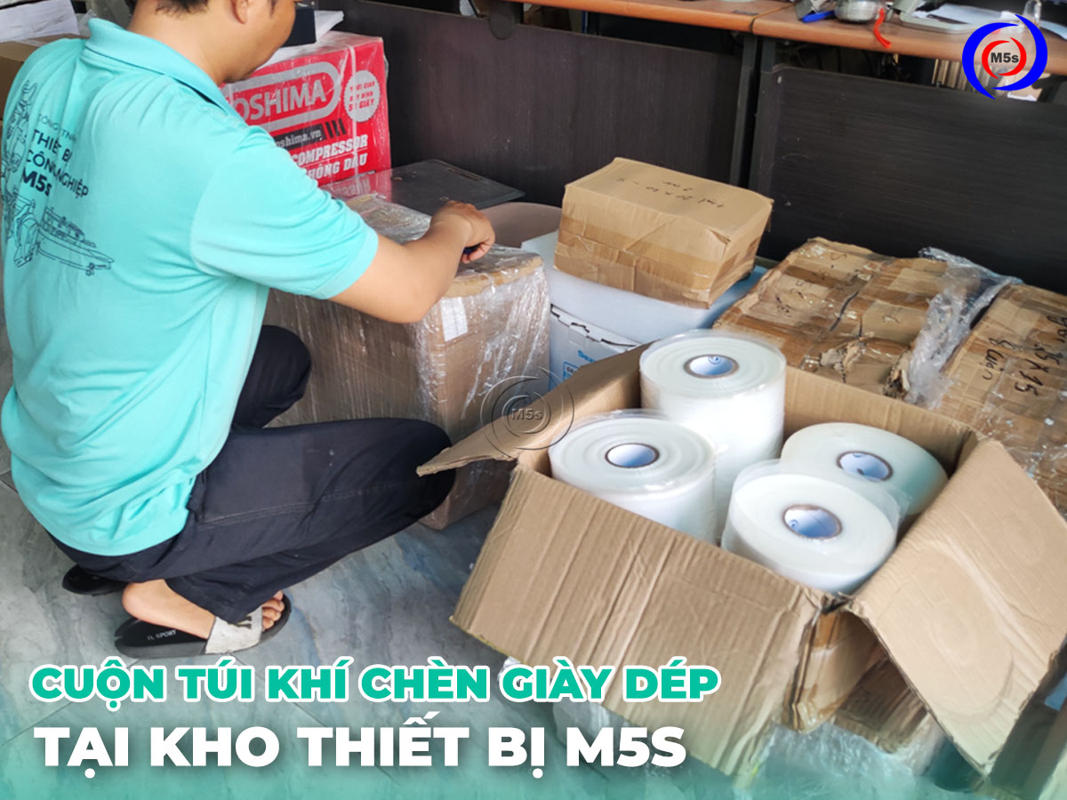 cuộn túi đệm khí chèn giày dép tại kho Thiết bị M5s