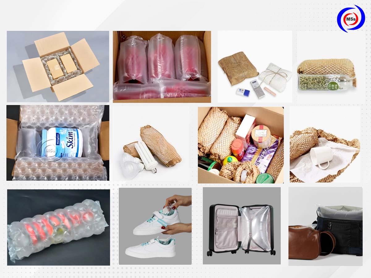 Ứng dụng giấy tổ ong và túi đệm khí chèn hàng