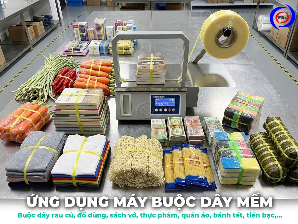 Ứng dụng máy buộc dây mềm