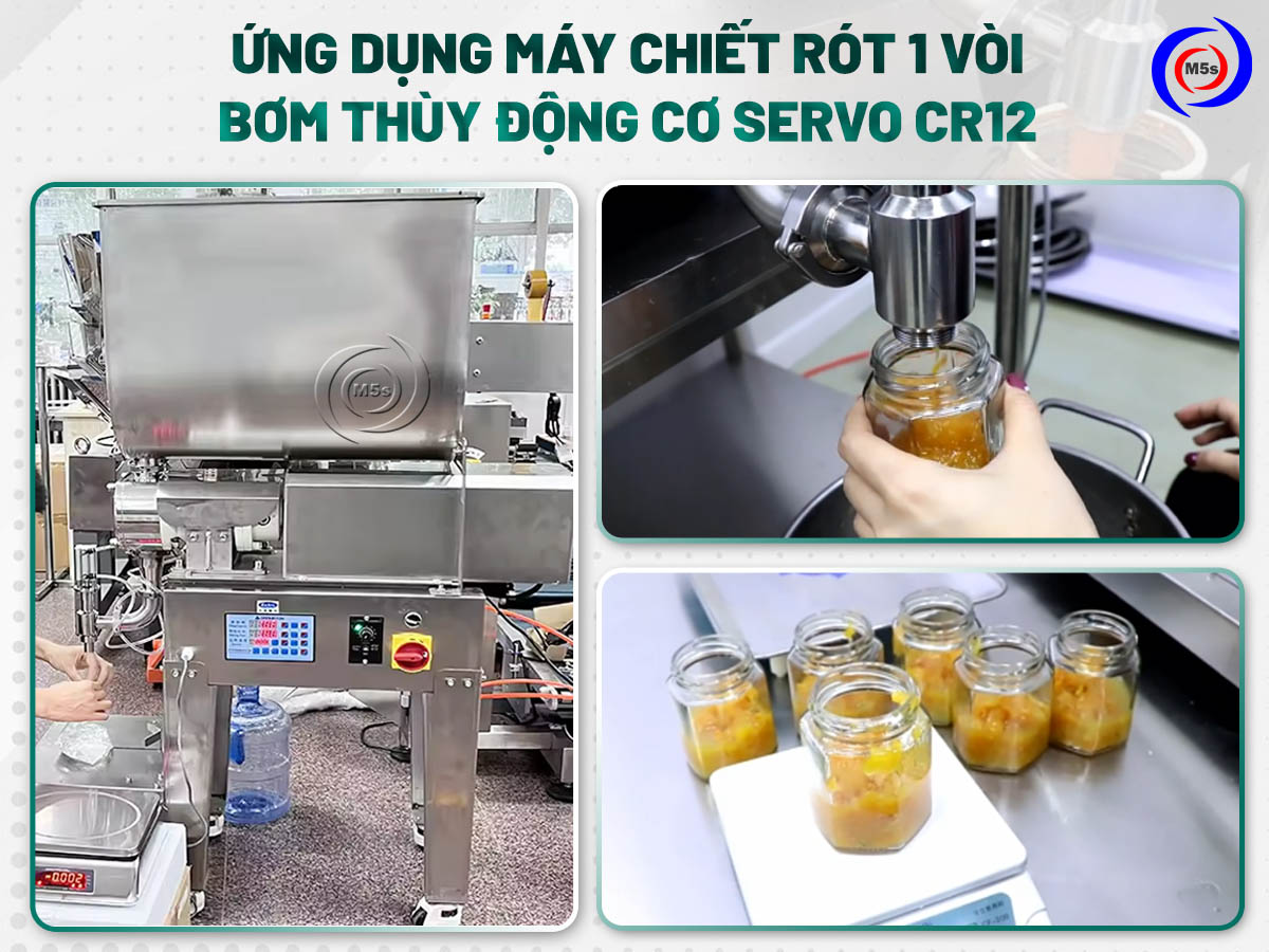 Ứng dụng máy chiết rót 1 vòi động cơ servo cr12