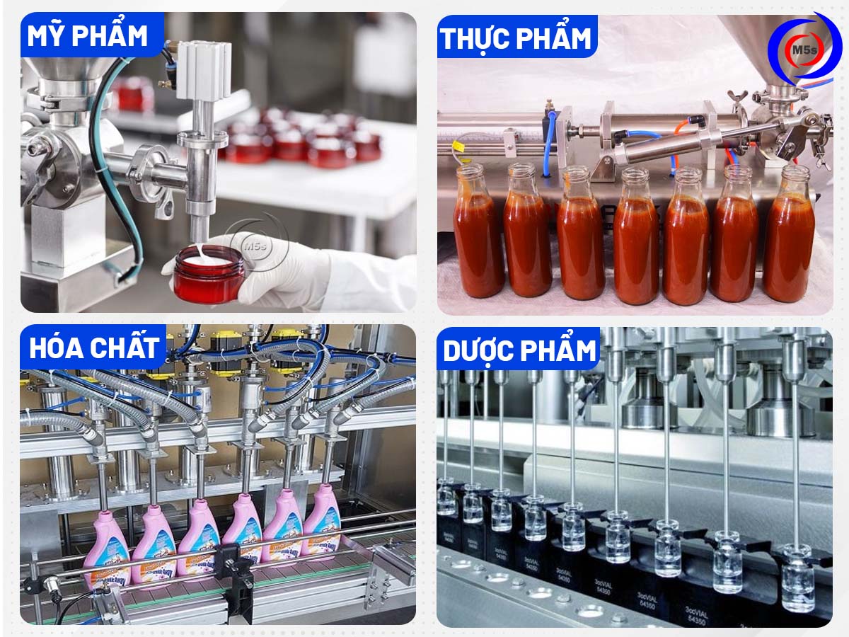 Máy chiết rót được ứng dụng đa dạng trong các lĩnh vực