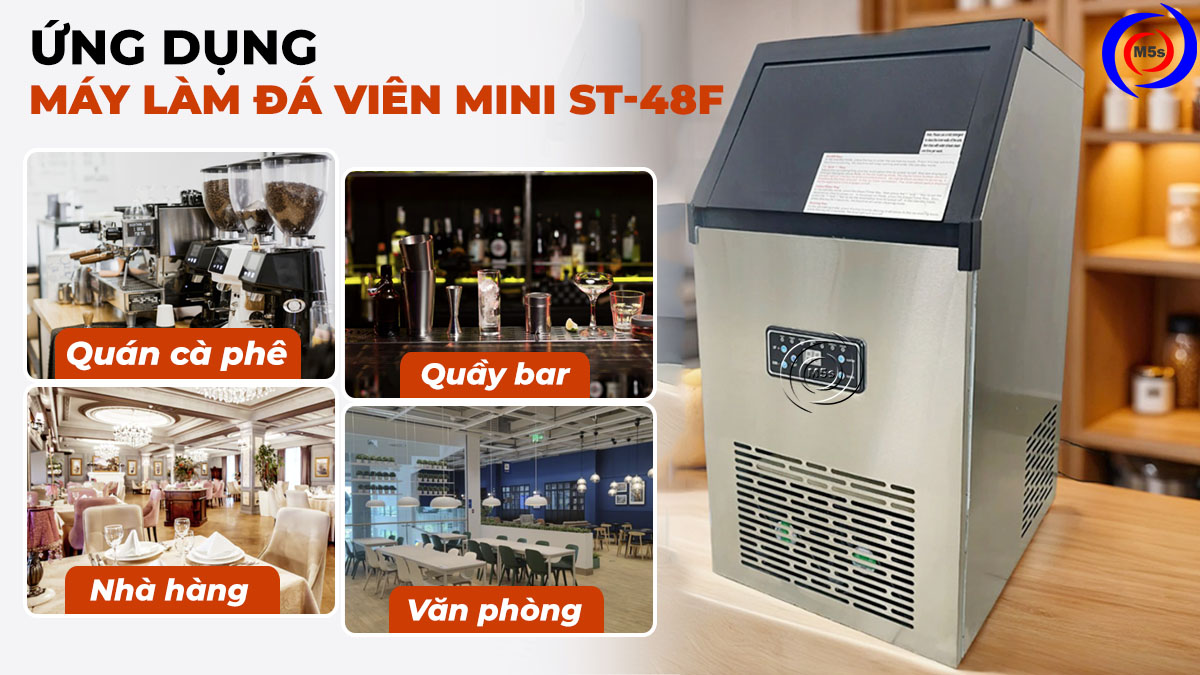Ứng dụng máy làm đá viên mini ST-48F Ứng dụng máy làm đá viên mini ST-48F
