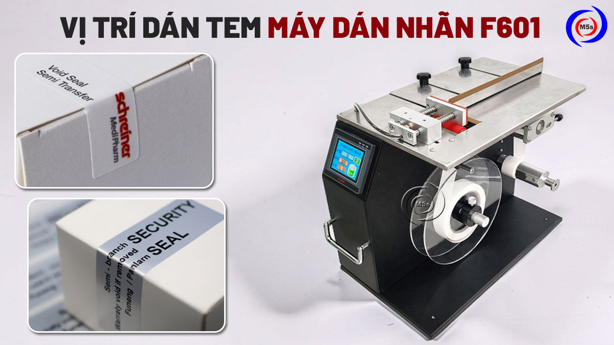 vị trí dán tem máy dán nhãn F601