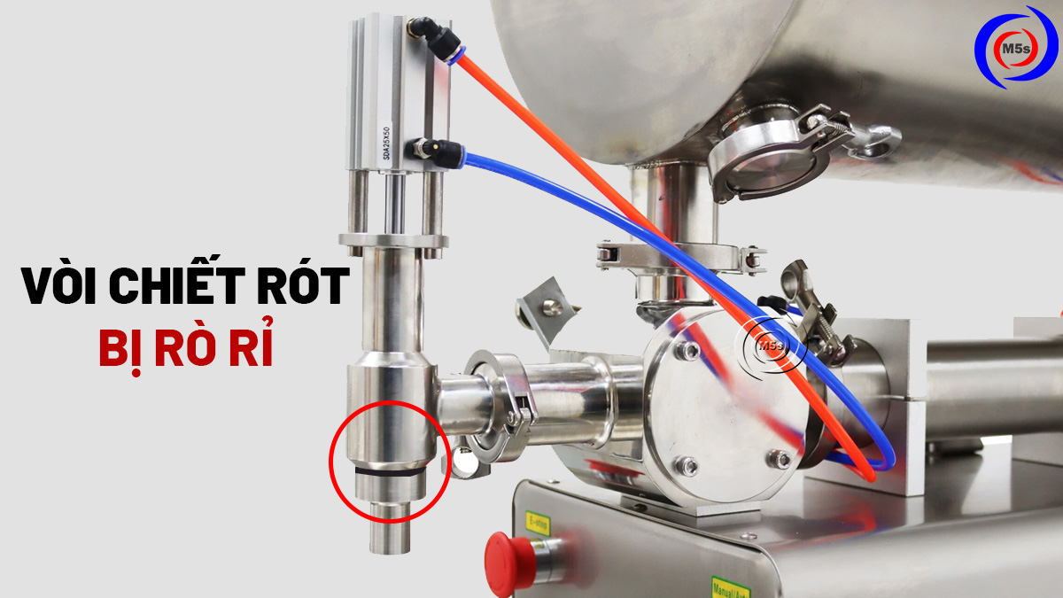 Vòi máy chiết rót bị lỏng